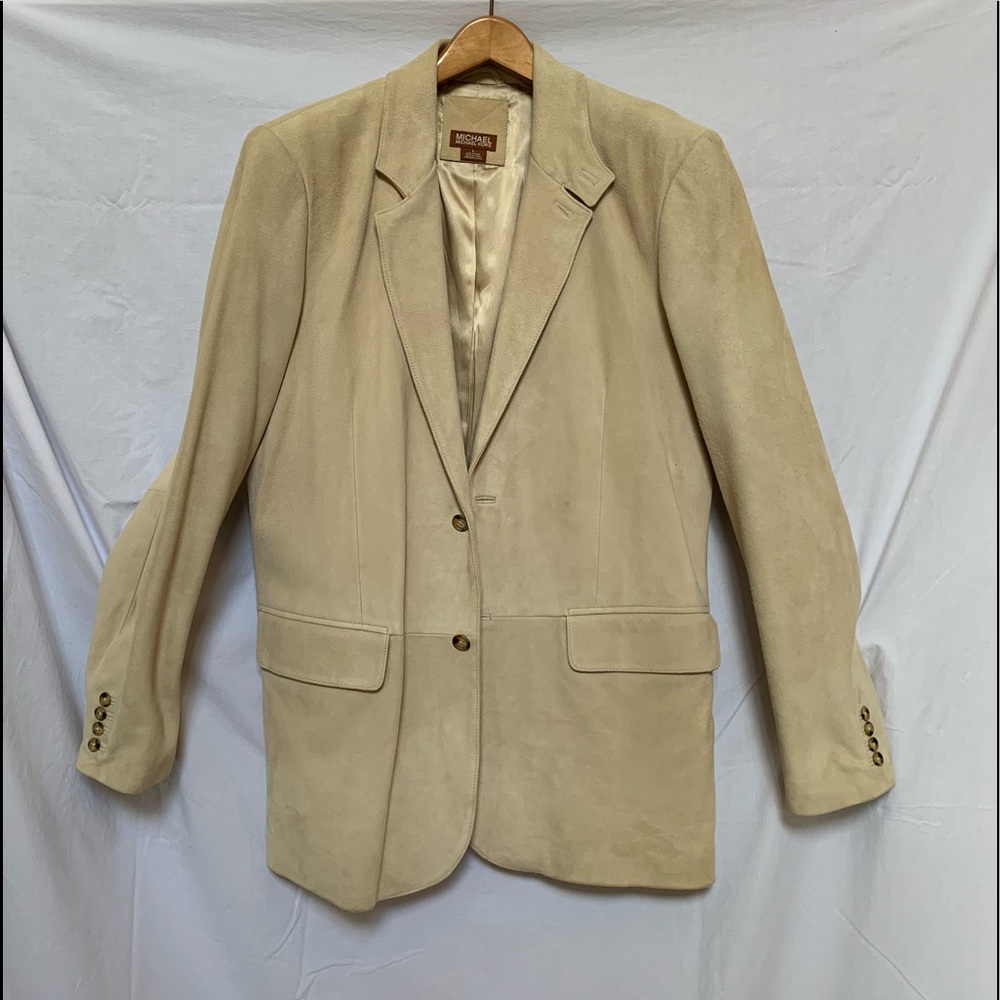 Michael Kors Cream Suede Jacket Large